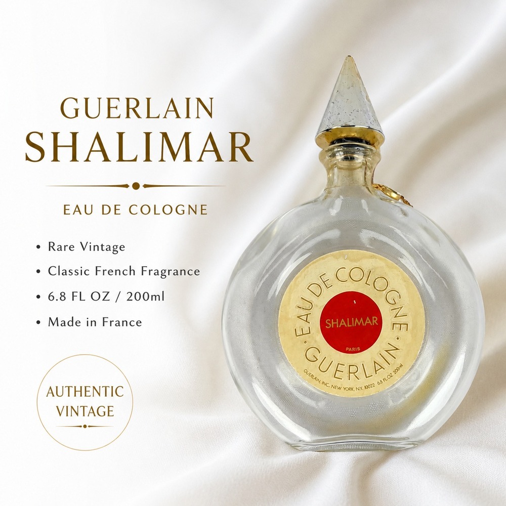 Vintage Guerlain Shalimar Eau De Cologne Empty Bottle 6.8 oz Made in France
